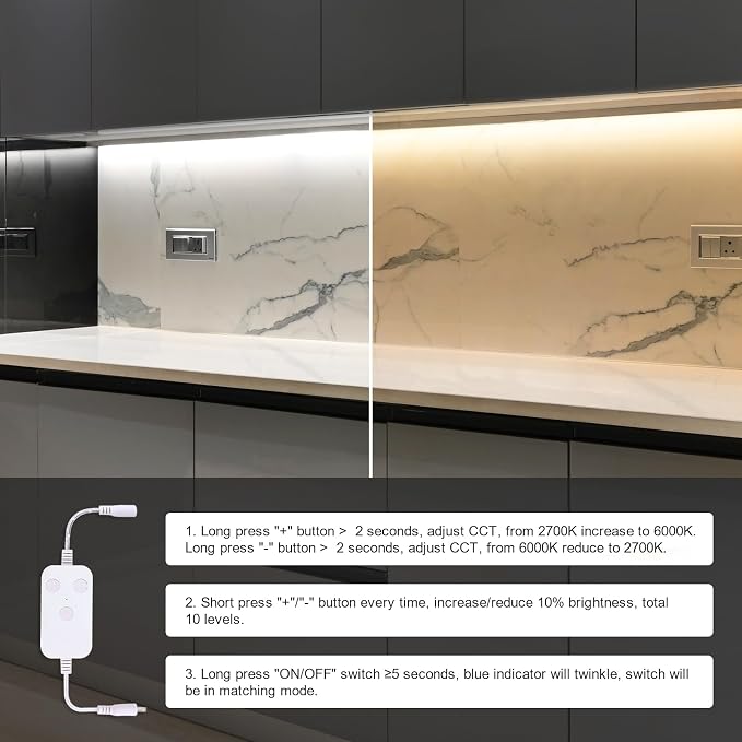 4pack 7inch Dimmable LED Kitchen Light Kit, 2700-6000K Smart Closet Cabinet - Image 7