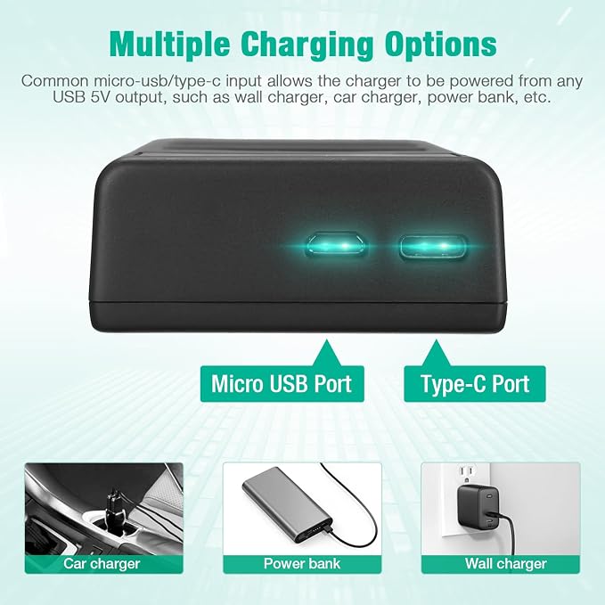 FirstPower BP-511 BP-511a Battery 2-Pack 2200mAh and Dual USB Charger - Image 5