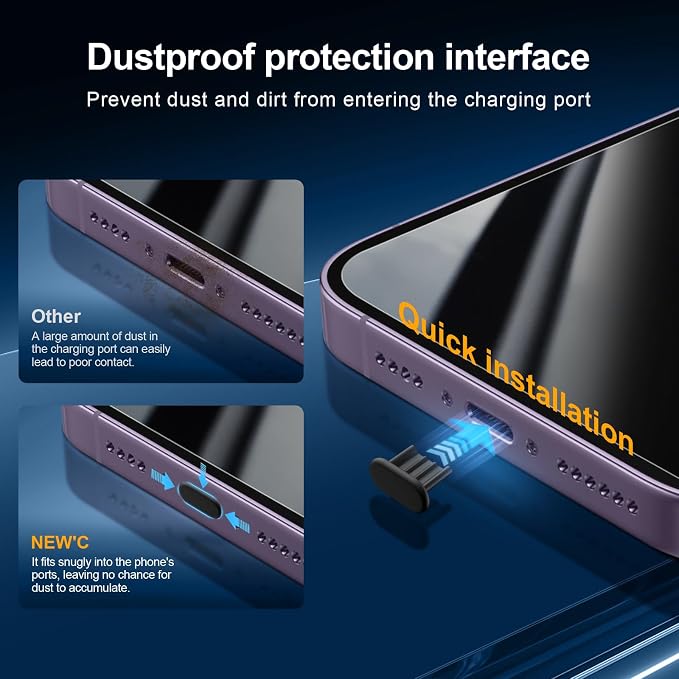 NEW'C 3x Privacy for iPhone 14 Pro Screen Protector+ 3x Camera Lens Protector - Image 4