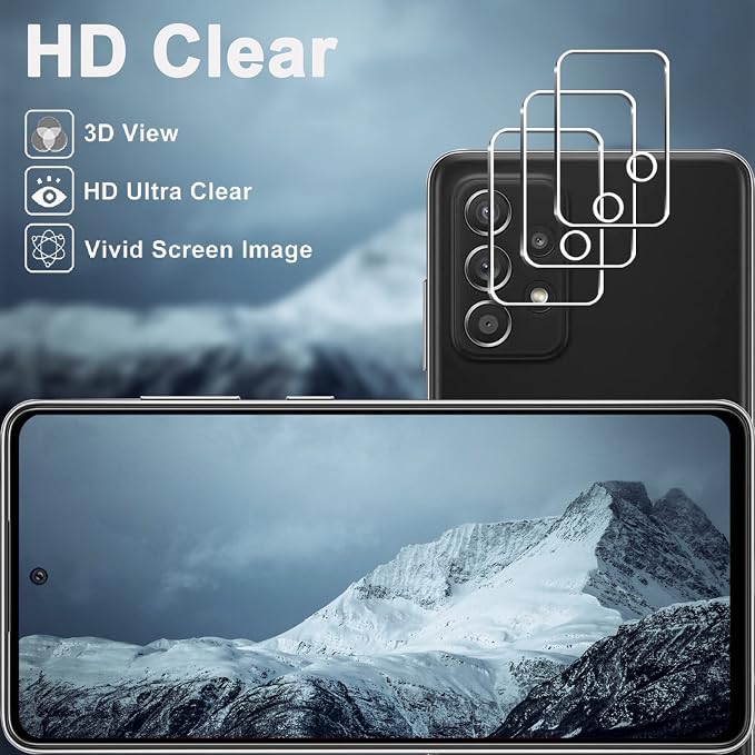 Galaxy A52 5G Screen Protector + Camera Lens Protector, 9H Tempered Glass Film - Image 6