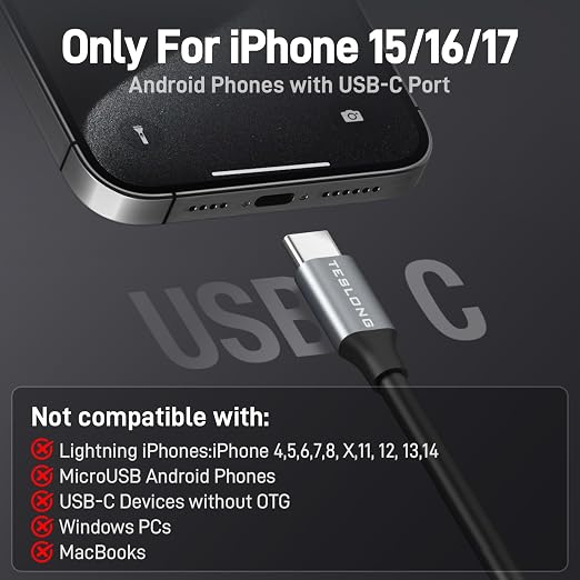 USB C Endoscope Camera with Light, Teslong Type-C Snake Borescope Camera with 8 - Image 2