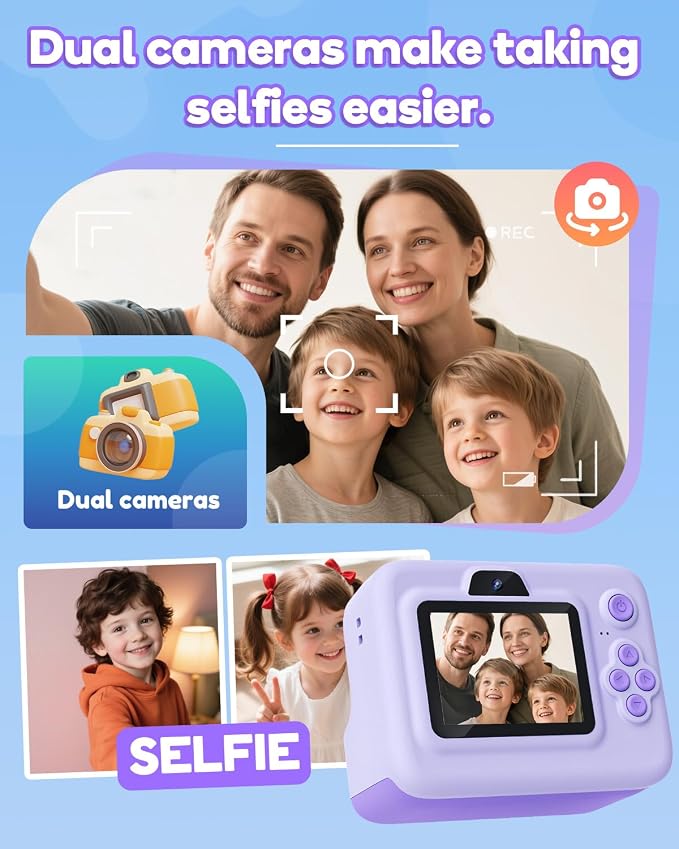 Instant Print Camera for Kids, 2.4 Inch Screen Kids Instant Cameras, Christmas - Image 5