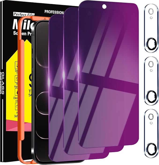 Milomdoi 3 Pack Gradient Colorful Privacy Screen Protector by Milomdoi
