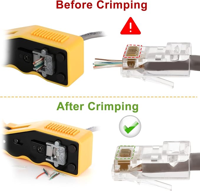 RJ45 Crimp Tool Kit Pass Through Ethernet Crimper - Image 5
