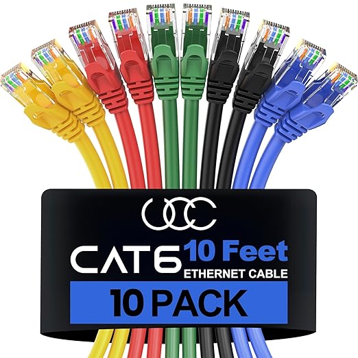 Ultra Clarity Cables Cat 6 Ethernet Cable 10 Feet, Cat6 Patch Cable, High Speed by UltraClarityCables