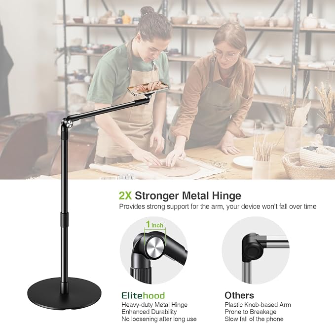 elitehood Magnetic Phone Stand for Overhead Recording, 15 in Long Arm Magsafe - Image 5