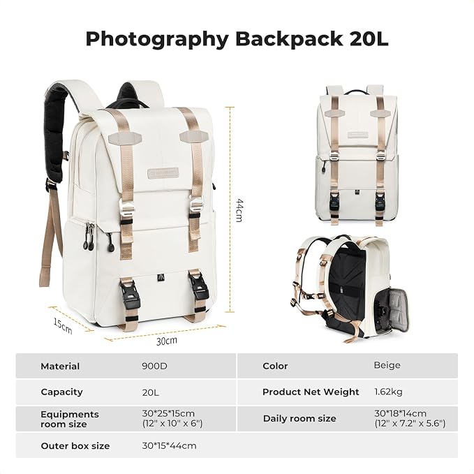 K&F CONCEPT Camera Backpack, Camera Bags - Image 8