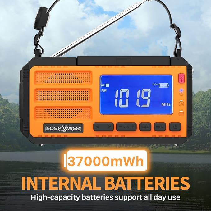 FosPower NOAA Emergency Weather Radio D8 37000mWh Portable Power Bank, - Image 3