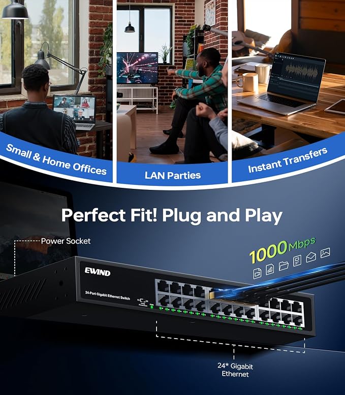 EWIND 2025 Upgraded 24 Port Gigabit Ethernet Switch - Image 4