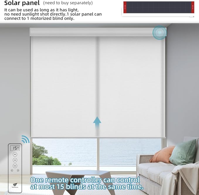 SmartWings Motorized Light Filtering Shades, Work - Image 2