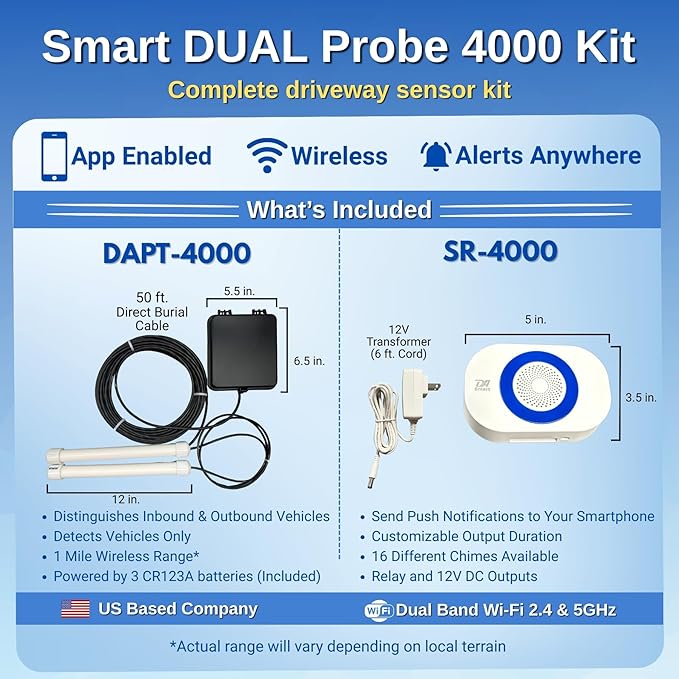 Dakota Alert Smart Dual Probe 4000 Driveway Alarm – Directional Vehicle - Image 4