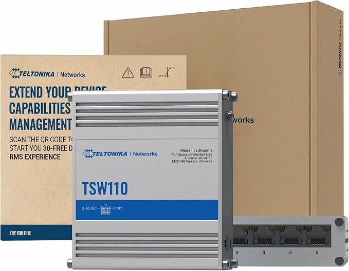 Teltonika Switch TSW110 L2 Unmanaged Ethernet Switch by BoltonTechnical