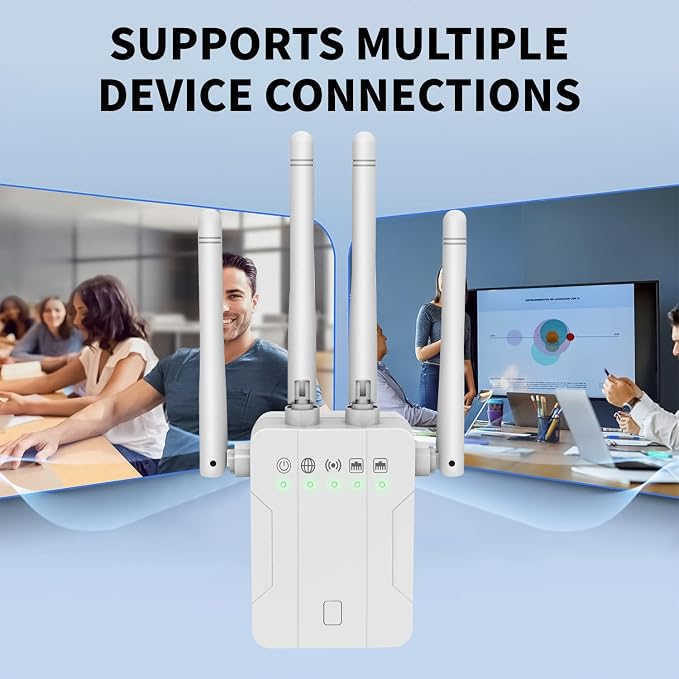 WiFi Extender 1300Mbps, Dual Band 2.4GHz 5GHz Signal Booster, Low Latency - Image 4
