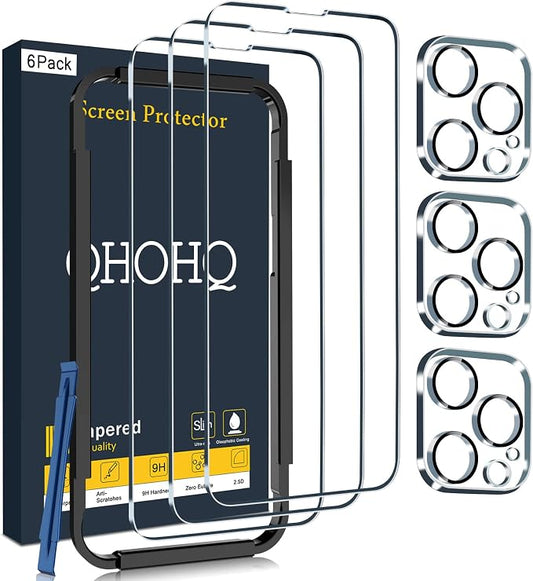 QHOHQ 3 Pack Screen Protector for iPhone 14 Pro 6.1 Inch by QHOHQ