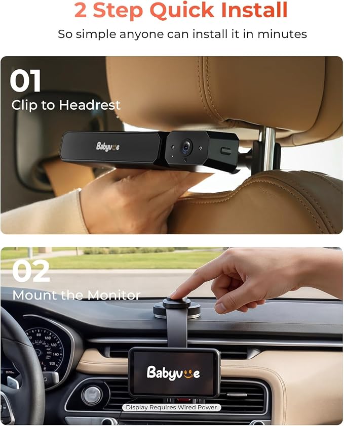 Wireless Baby Car Camera, Babyvue BV6 1080P HD Baby Car Monitor - Image 7