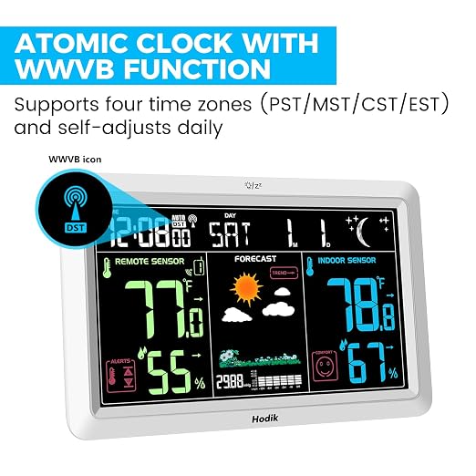Weather Station with Atomic Clock Indoor Outdoor Thermometer Wireless, Humidity - Image 4