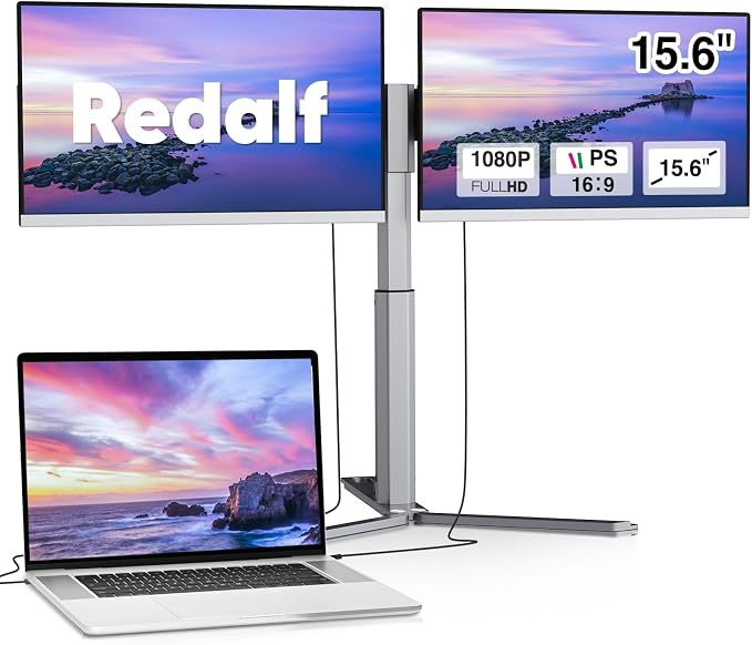 Redalf 15.6" FHD Portable Triple Monitor by Redalf
