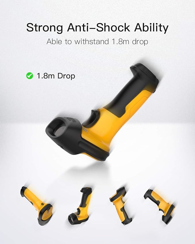 Inateck Barcode Scanner, Wireless Scanner, 2.4 GHz Adapter, 2600mAh Battery - Image 4