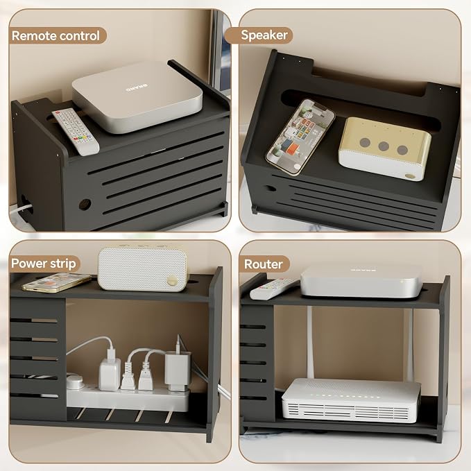 Wooden WiFi Router Storage Box Hider Shelf, Decorative Projector Box Hider Rack - Image 5