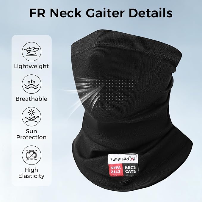 Fullsheild FR Face Mask for Men Summer FR Neck Gaiter Welding Hood Lightweight - Image 4