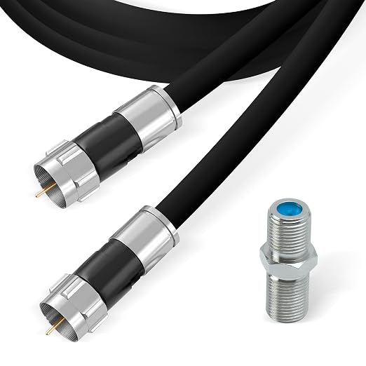 RG6 Coaxial Cable with F Connectors, High Speed Internet and TV Cord by CableCommunications
