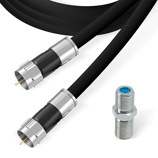 RG6 Coaxial Cable with F Connectors, High Speed Internet and TV Cord by CableCommunications