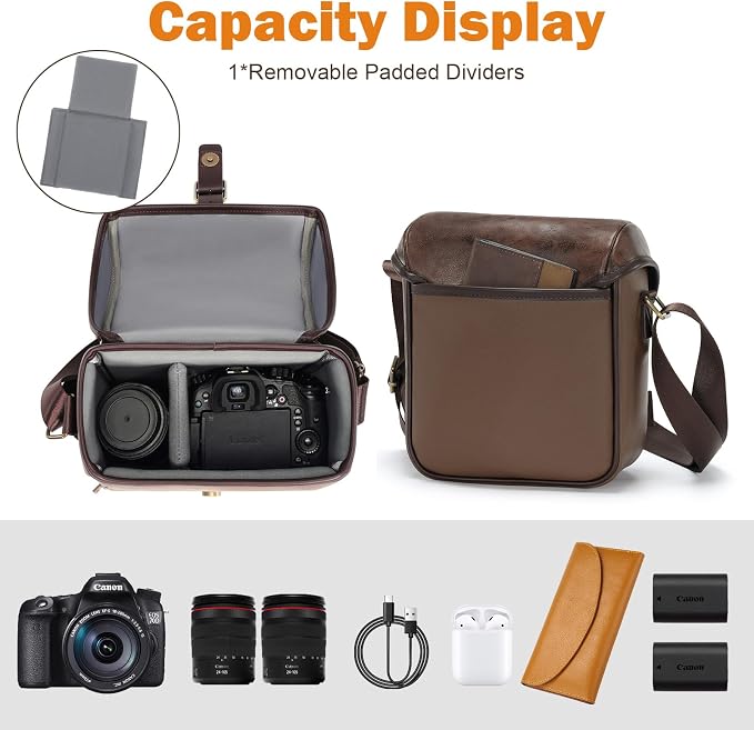 Cwatcun Camera Sling Bag PU Leather - Image 2