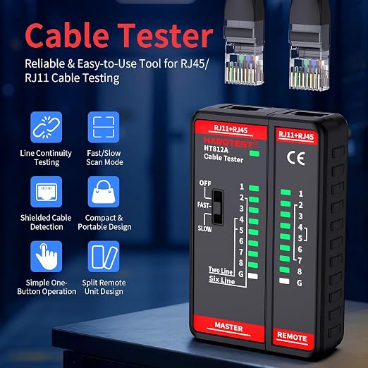 Network Ethernet Cable Tester for LAN RJ45 RJ11 CAT5 CAT5E CAT6 CAT6A CAT7 - Image 2
