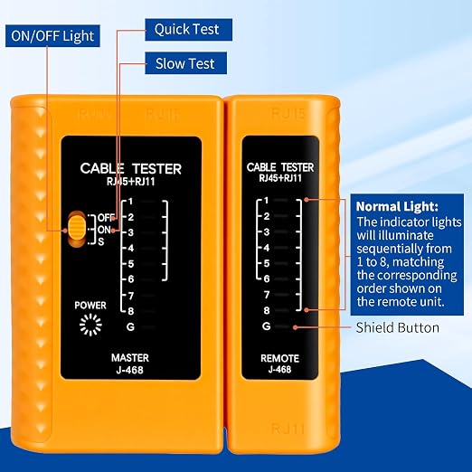 Network Cable Tester for RJ11/RJ12/RJ45, LAN Ethernet Tester for Cat5 Cat5e - Image 2