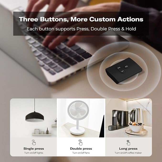 THIRDREALITY Smart Button ZB2, ZigBee Hub Required, 3 Wireless Button, Remote - Image 2