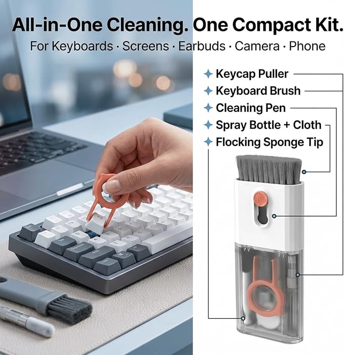 10-in-1 Keyboard Cleaner Kit, All-in-One Computer Electronics Cleaning Brush Set - Image 3