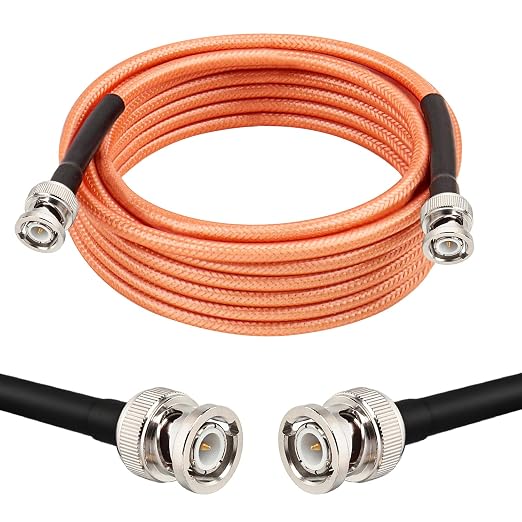 MOOKEERF RG142 BNC Male to BNC Male Coaxial Cable 10FT 50 ohm Ultra Low Loss by MOOKEERF