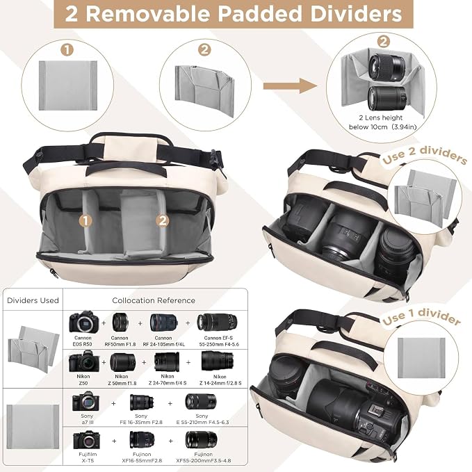 TAAOKA Camera Sling Bag, Waterproof Camera Case - Image 2