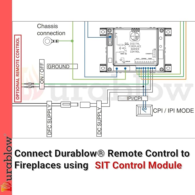 Durablow TS1003 On/Off Gas Fireplace Remote Control Kit + Thermostat + Timer - Image 5