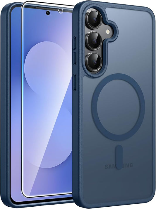 FNTCASE for Samsung Galaxy S25 FE Case: Magnetic Translucent Matte Military by FNTCASE