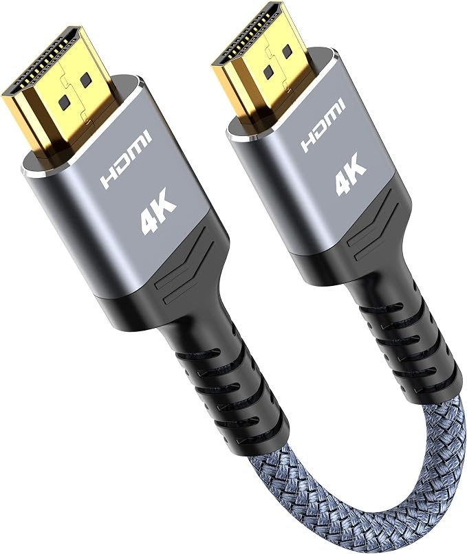 Highwings Ultra‑Short HDMI Cable, 1.06ft Total Length, Braided 4K HDR Cord by Highwings