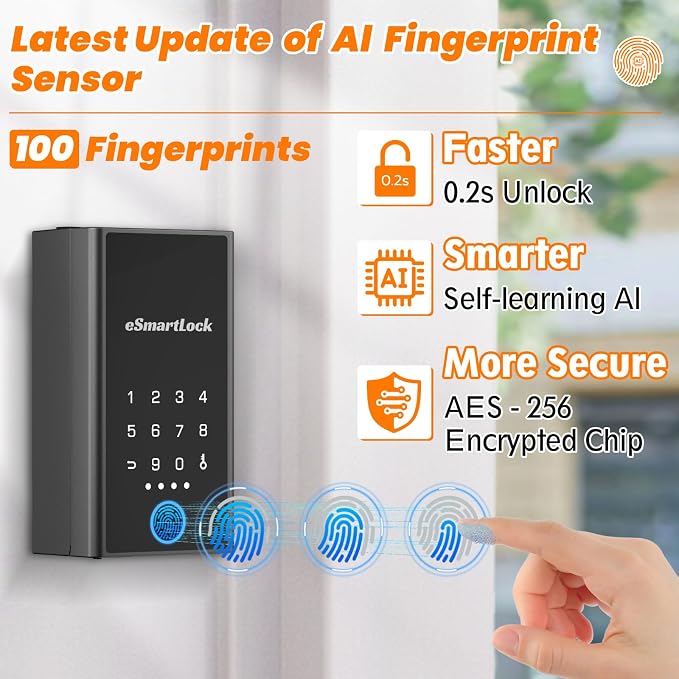 Eseesmart Smart Key Lock Box, APP Control, Fingerprint and Passcode Unlock - Image 3