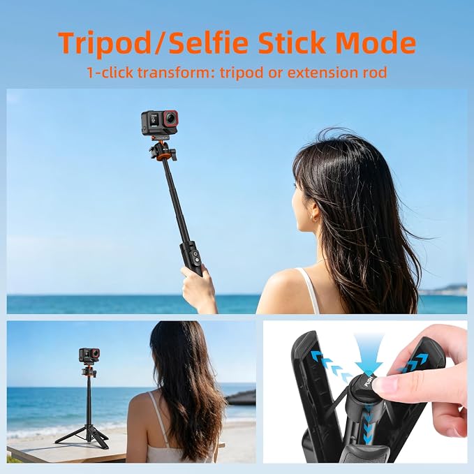 Tripod for Insta360 X5 ACE Pro 2, 21” Selfie Stick Quick Release Extension Rod - Image 3