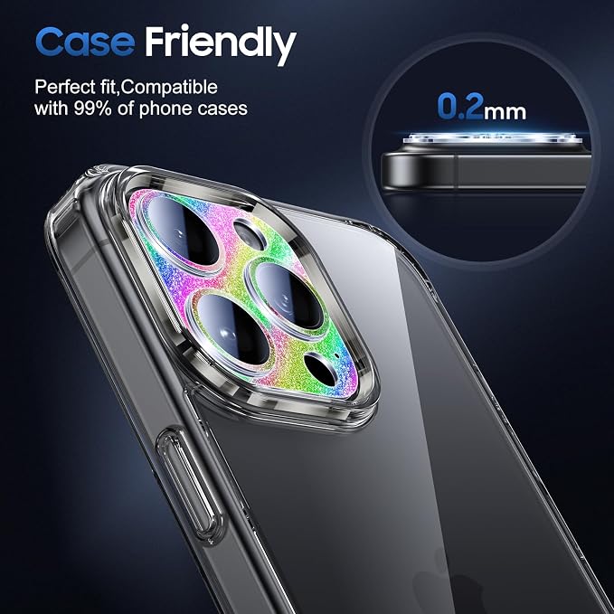 UniqueMe for 3 Pack iPhone 16 Pro/iPhone 16 Pro Max Camera Lens Protector - Image 6