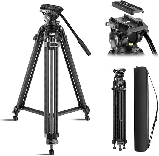 SIRUI Quick Release Carbon Fiber Video Tripod, Professional by SIRUI