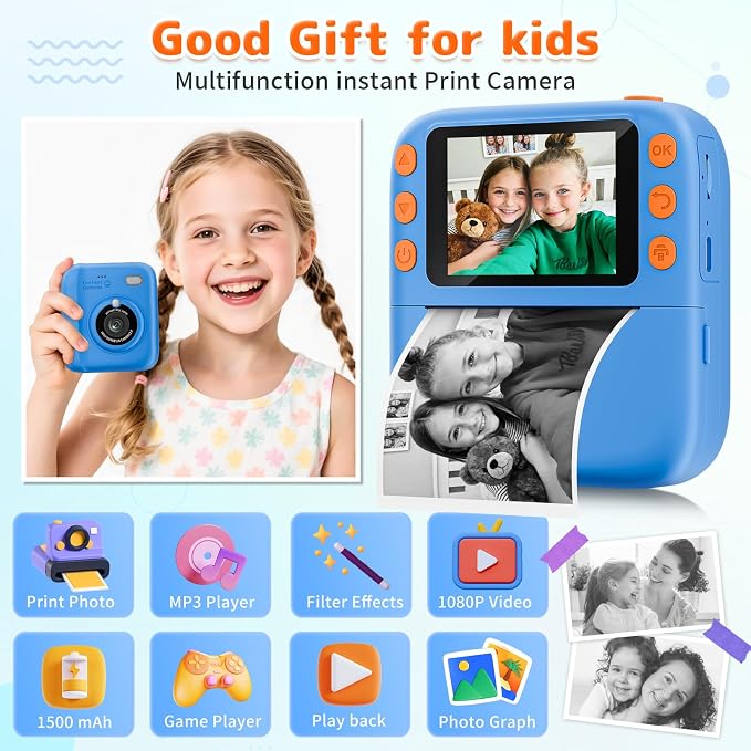 Instant Print Camera for Kids, Christmas Birthday Gifts for Girls Boys - Image 2