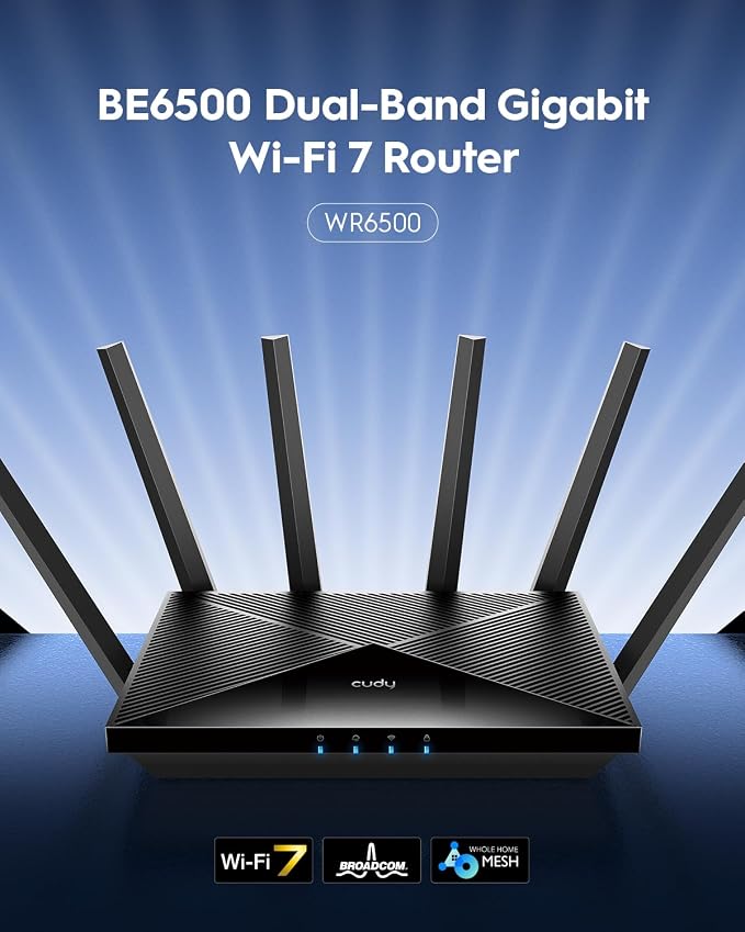 Cudy BE6500 WiFi 7 Router Dual Band Gigabit Gaming Router, VPN Client and Server - Image 2
