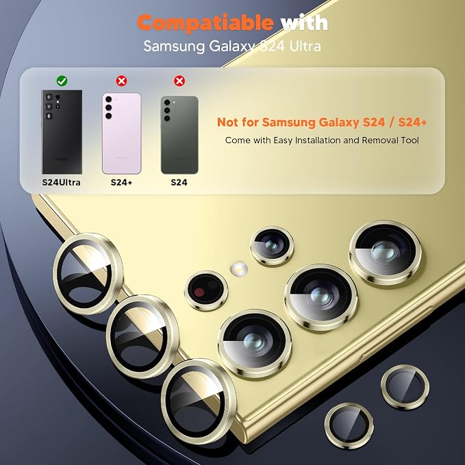 Hoerrye for Samsung Galaxy S24 Ultra Camera Lens Protector, Case-Friendly - Image 2