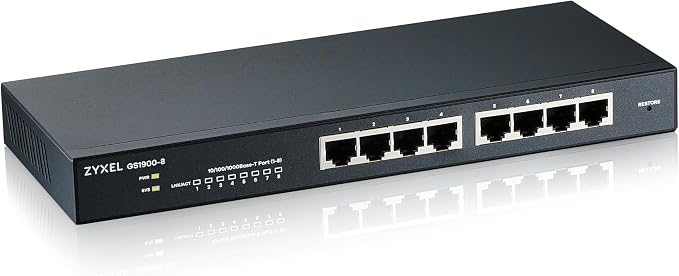 Zyxel 8 Port Ethernet Switch | Smart Managed Gigabit Network Switch | 8X GbE by ZYXELNETWORKS