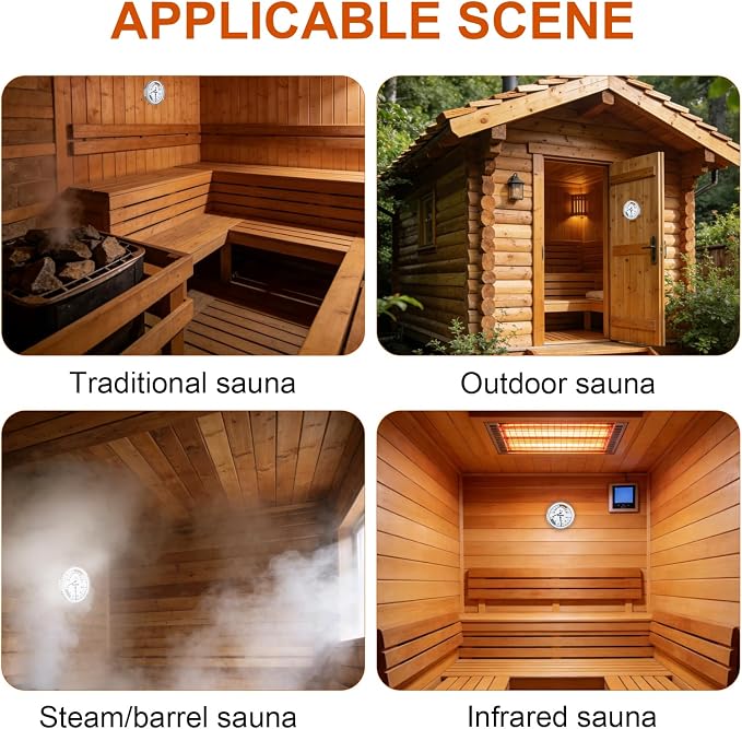 Sauna Thermometer and Hygrometer Combo, Precise Temperature & Humidity Gauge - Image 5