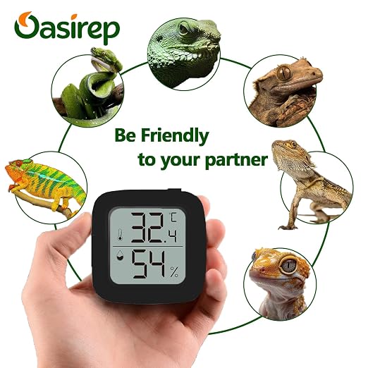 Black Reptile Thermometer and Hygrometer – LCD Digital Temp & Humidity Gauge - Image 7