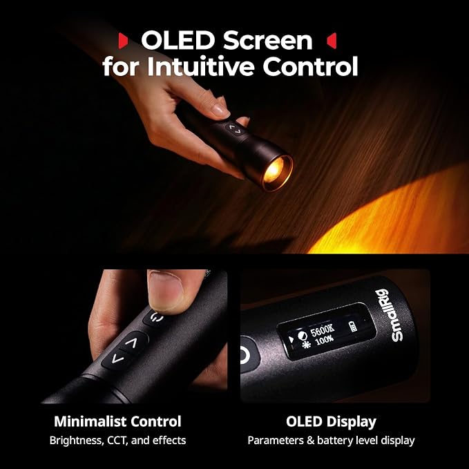 SmallRig RF 05B Portable LED Photography Flashlight 1900K-8000K, 2600mAh 5W-8W - Image 8