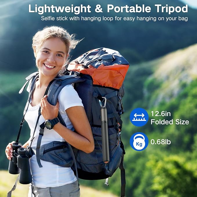 62 inch Selfie Stick Tripod for iPhone, Auto-Open Phone Tripod Stand - Image 3