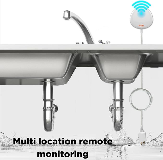 MOBI Smart WiFi Water Leak Detector Sensor, App Alerts, Flood & Leak Alarm - Image 3