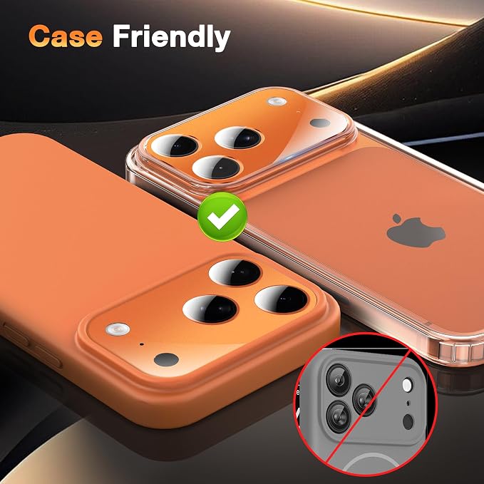 YWXTW [0 Bubbles for iPhone 17 Pro Max Camera Protector, Full Coverage Tempered - Image 5